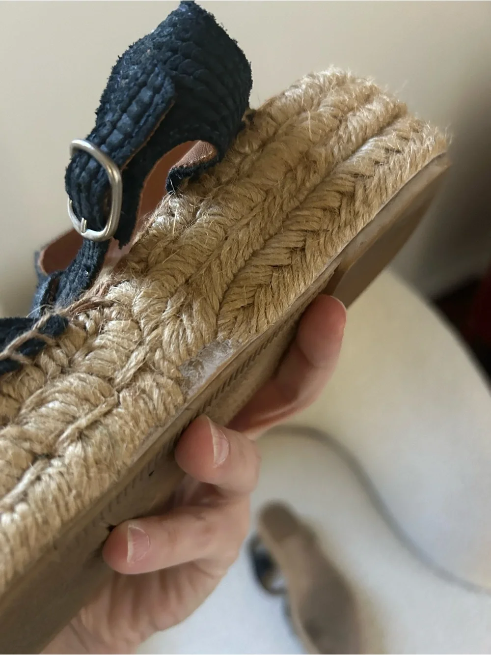 Naguisa Navy Espadrille Platform Sandals 40 / 9.5